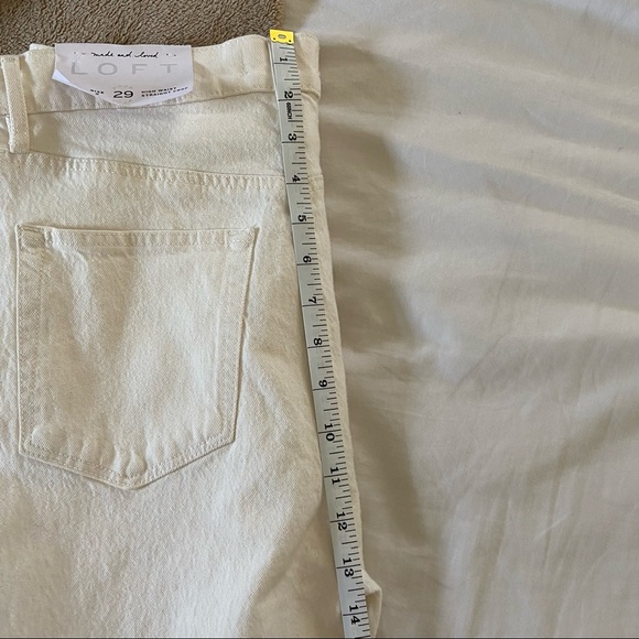 LOFT White High-Waisted Straight Jeans - Picture 6 of 10